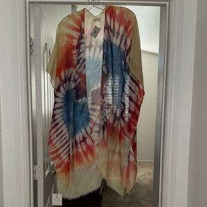 Tie-Dye Sheer Swim Coverup - Multicolor